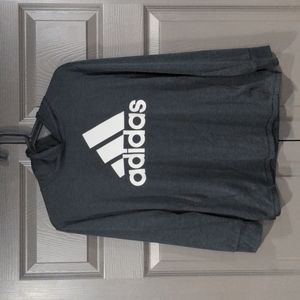 Black Adidas Boys Long Sleeve Hoodie T-shirt Youth Medium (10/12)
